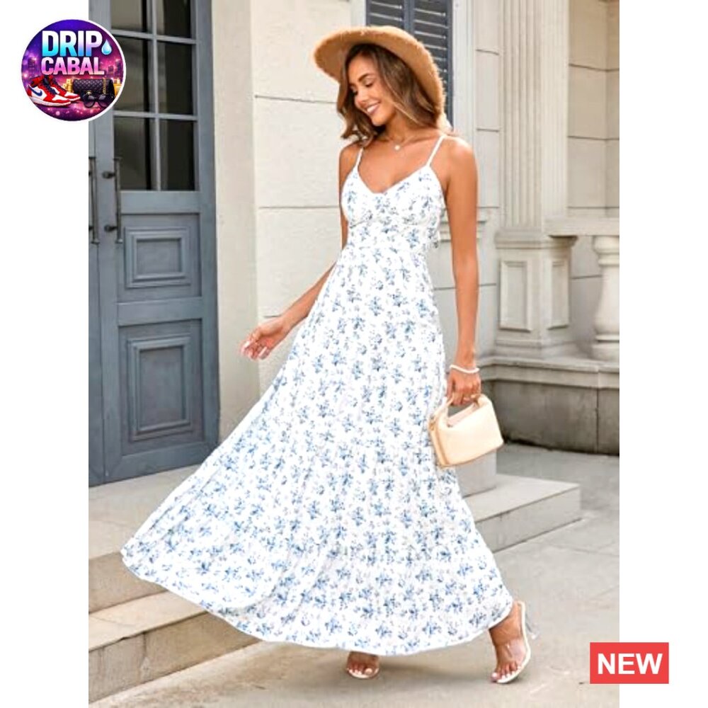 Polyester Elastane Maxi Dress V-Neck Backless Spa… - image 2